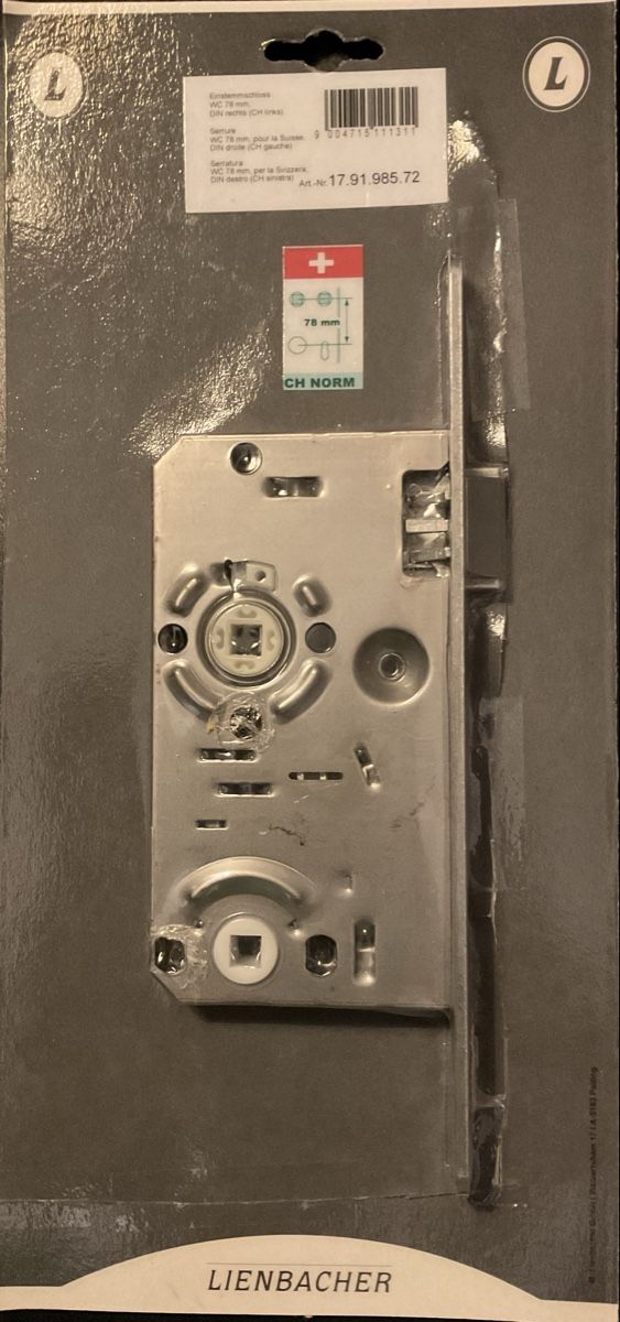 Cadenas: Lienbacher Einsteckschloss WC 85mm links CH Norm – Neuf avec emballage d'origine à Lüchingen par Ricardo_9450