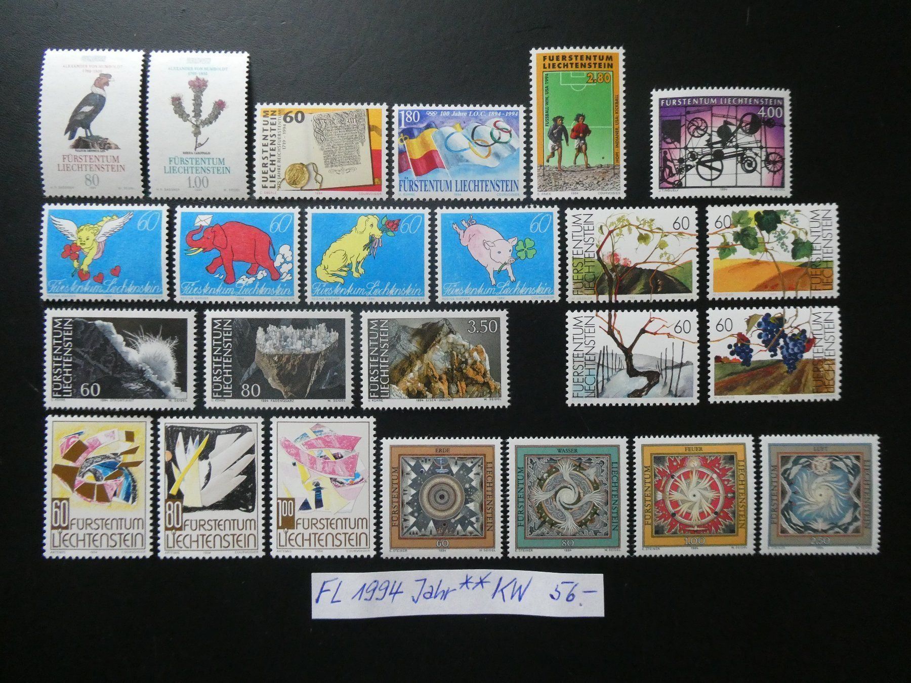 Tutti i francobolli: FL 1994 Jahr postfrisch unter 10% Katalog!! – Usato da Lausen venduto da Herbamare01