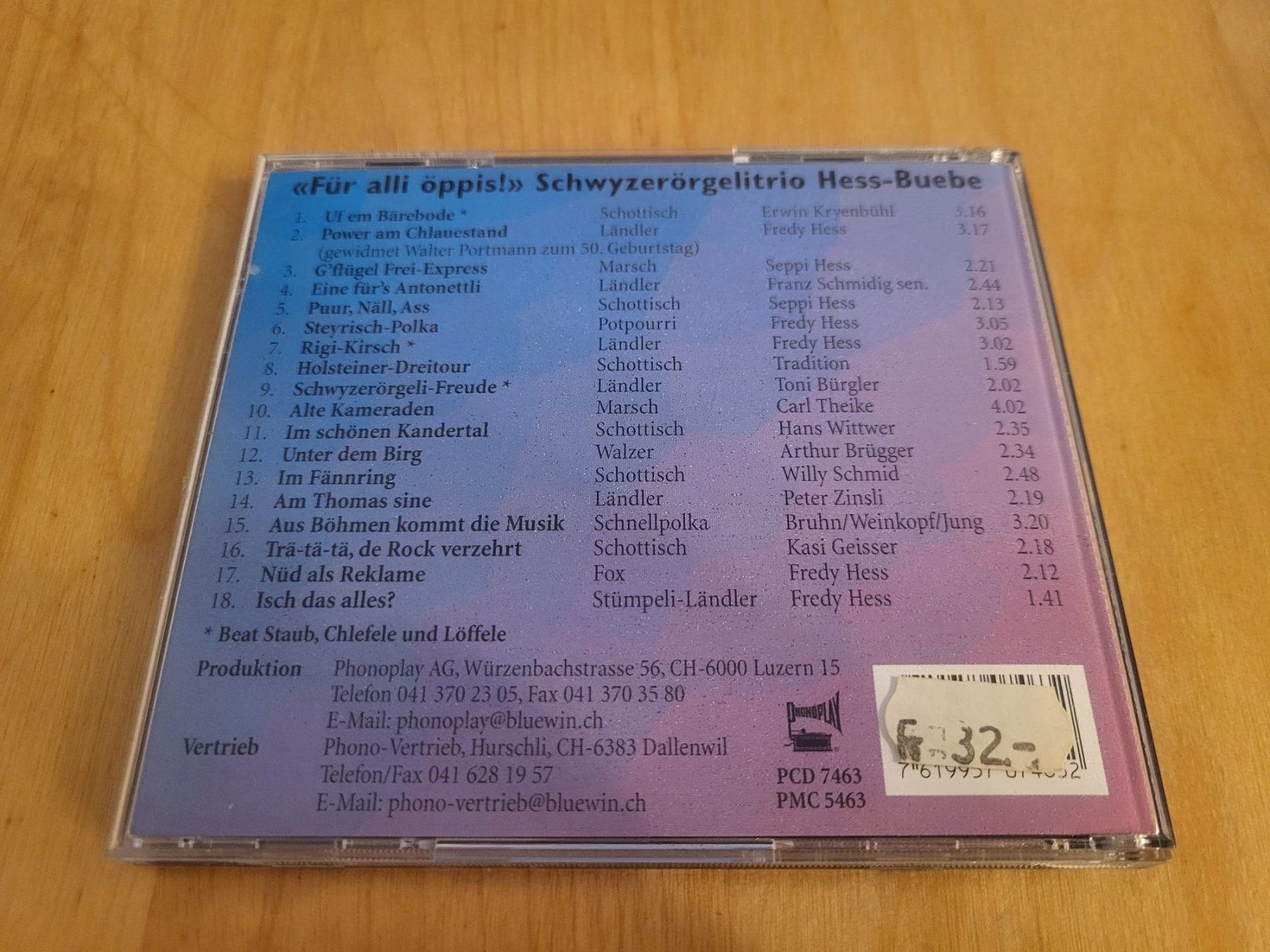 CDs: CD Schwyzerörgeli Hess-Buebe "Für alli öppis" – Gebraucht aus Urnäsch von Rteppich 2