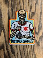 Aufnäher Patch zum Aufbügeln Retro Games Gaming Skelett