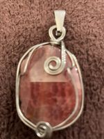 Pendentif en pierre rose, style bohème, fait main 🎁