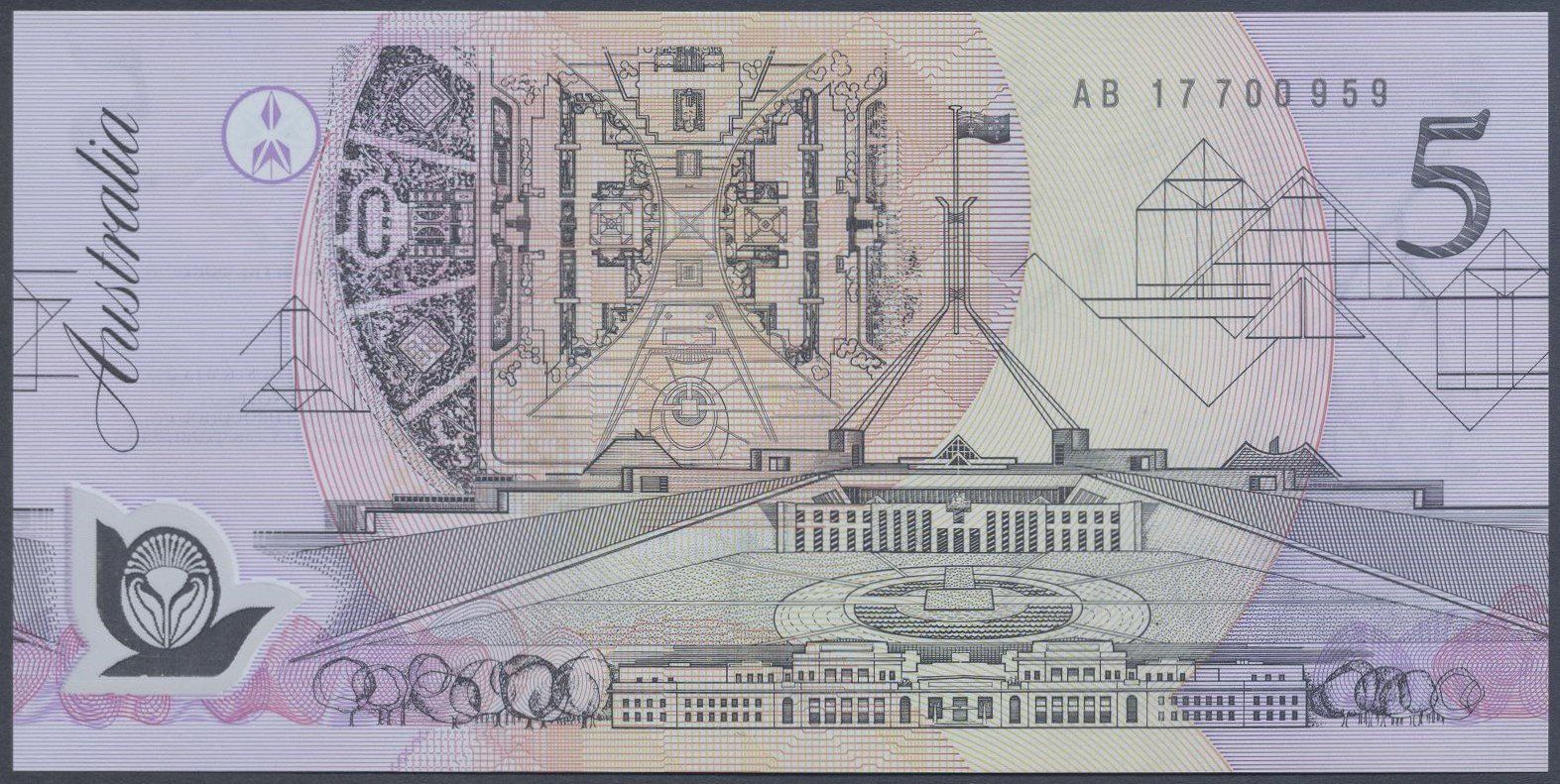 Banconote: Australien 5 Dollar 1992 P-50a UNC – Nuovo (secondo la descrizione) da Schliern b. Köniz venduto da pizzitaxi 1