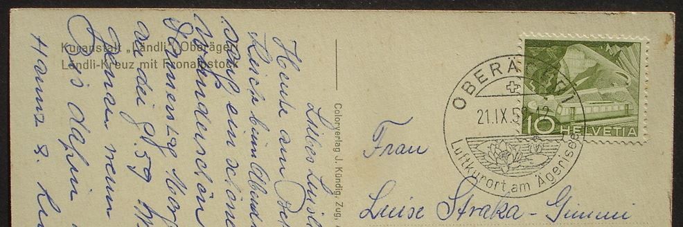 Cartoline postali: OBERÄGERI Ländli-Kreuz – Usato da Jona venduto da philajona 1