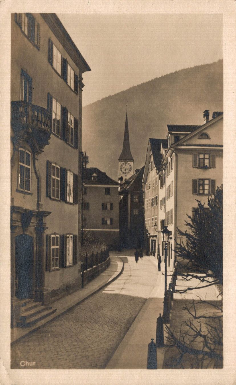 Cartoline postali: Chur. Obergasse, St. Martinskirche – Usato da Bronschhofen venduto da Astore