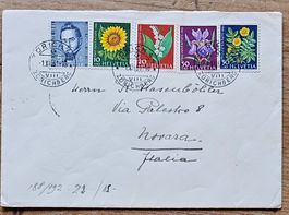 Brief ZURICH - NOVARA 1.XII.1961 (Ersttag)