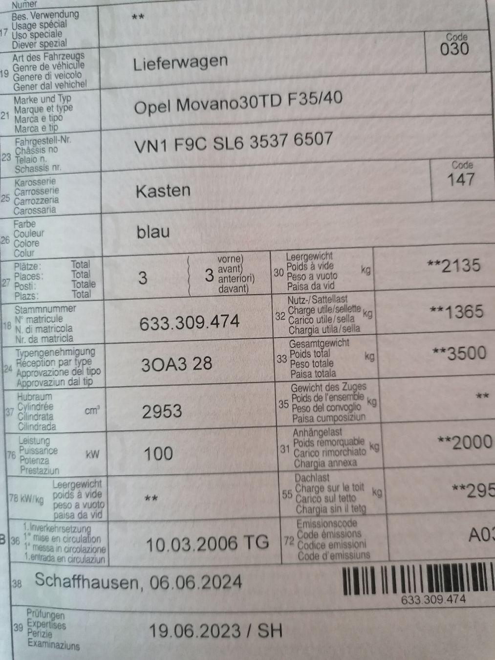 Opel Veicoli da campeggio: Camper Opel Movano 3.0 DCI – Usato da Schleitheim venduto da Paedi76 5