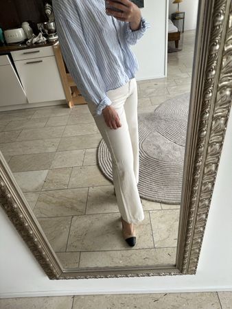 Uniqlo wide leg weisse Jeans