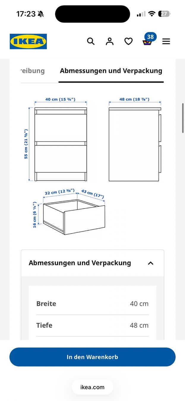 Ikea Tables de nuit: Ikea Malm Nachttisch – D'occasion à Mels par tam_r6tw 1