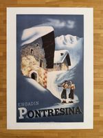 Tourismus Plakat Engadin Pontresina Skimotiv guter Zustand