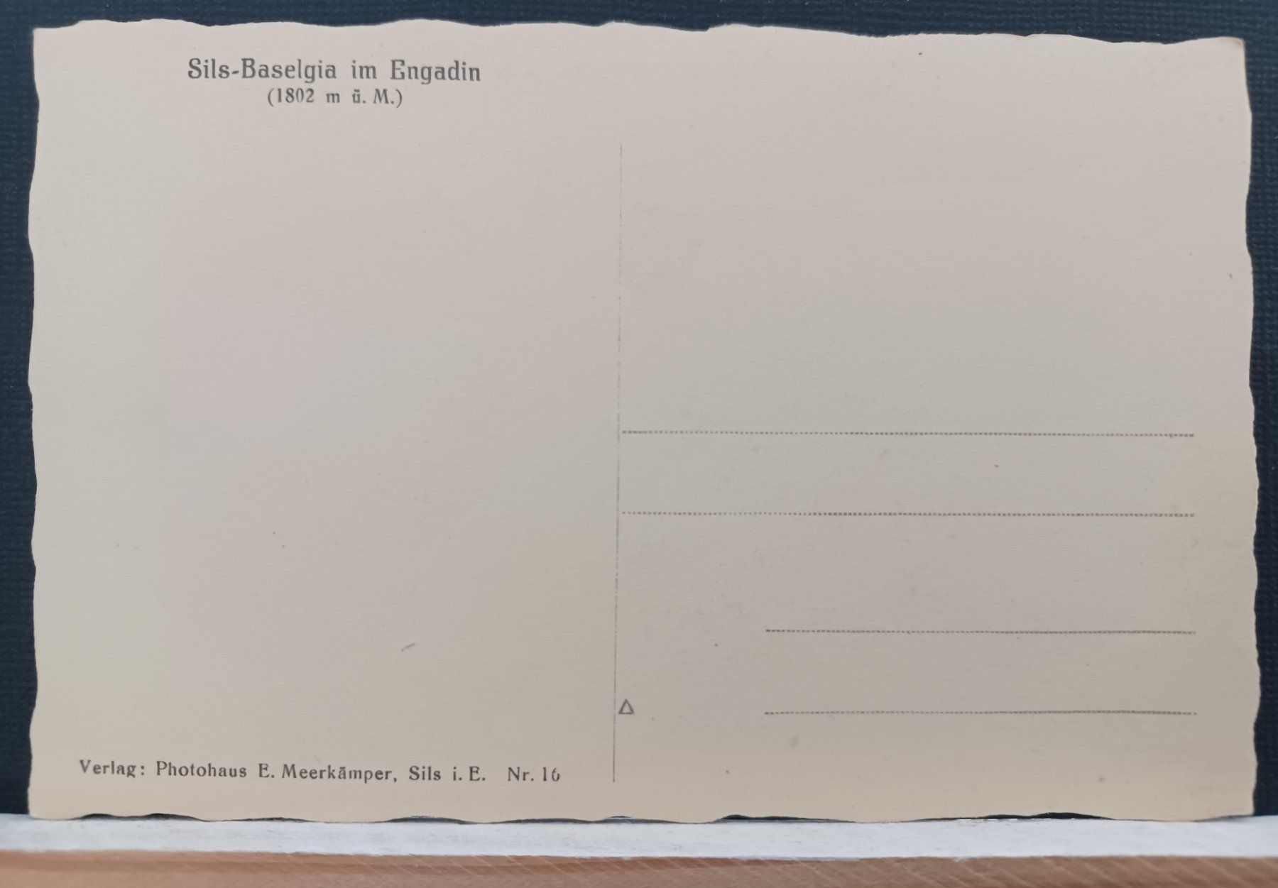 Cartoline postali: GR, No. 16, Sils-Baselgia, Engadin – Usato da Aarau Rohr venduto da mgvw 1