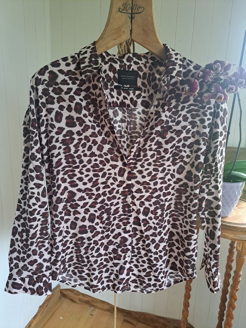 Maison Scotch Camicette: SCOTCH & SODA Hemdbluse Bluse 36 S Leopard Oberteil – Usato da Mollis venduto da Fauchi99 3