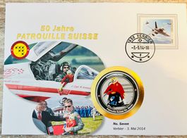 Patrouille Suisse  Numisbrief versilberte Medaille 2014