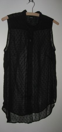 Bluse schwarz halbtransparent Gr. L