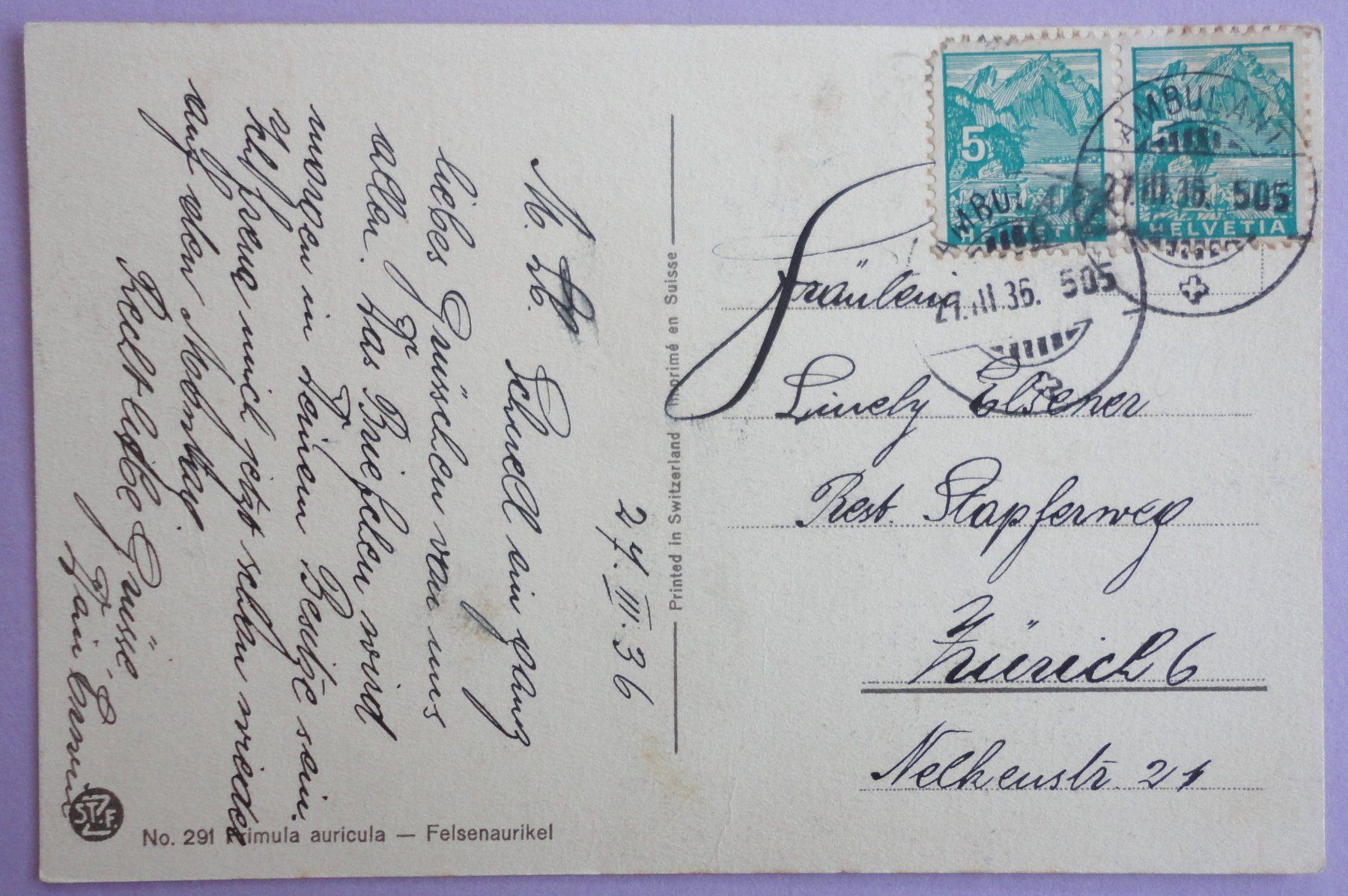 Cartes postales: Primula auricula – Défectueux à Fétigny par Billy2miny 1