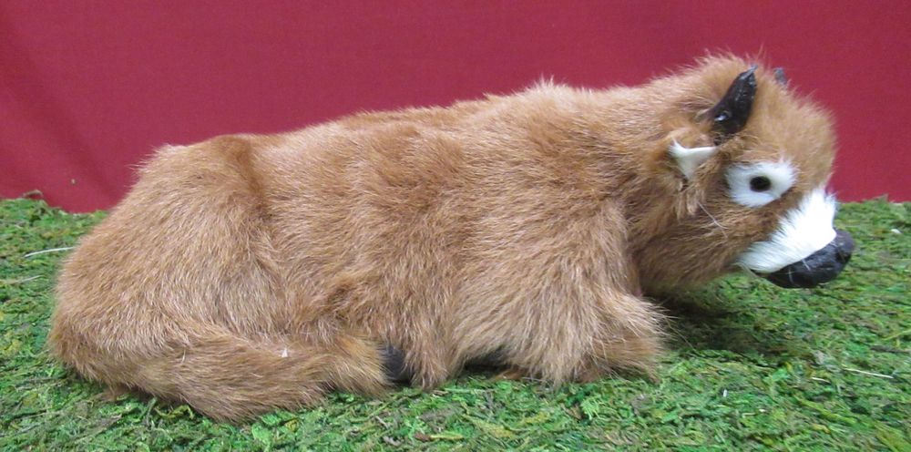 Liegender Ochse Aus Echtfell - 24cm Krippenfigur Naturprodukt