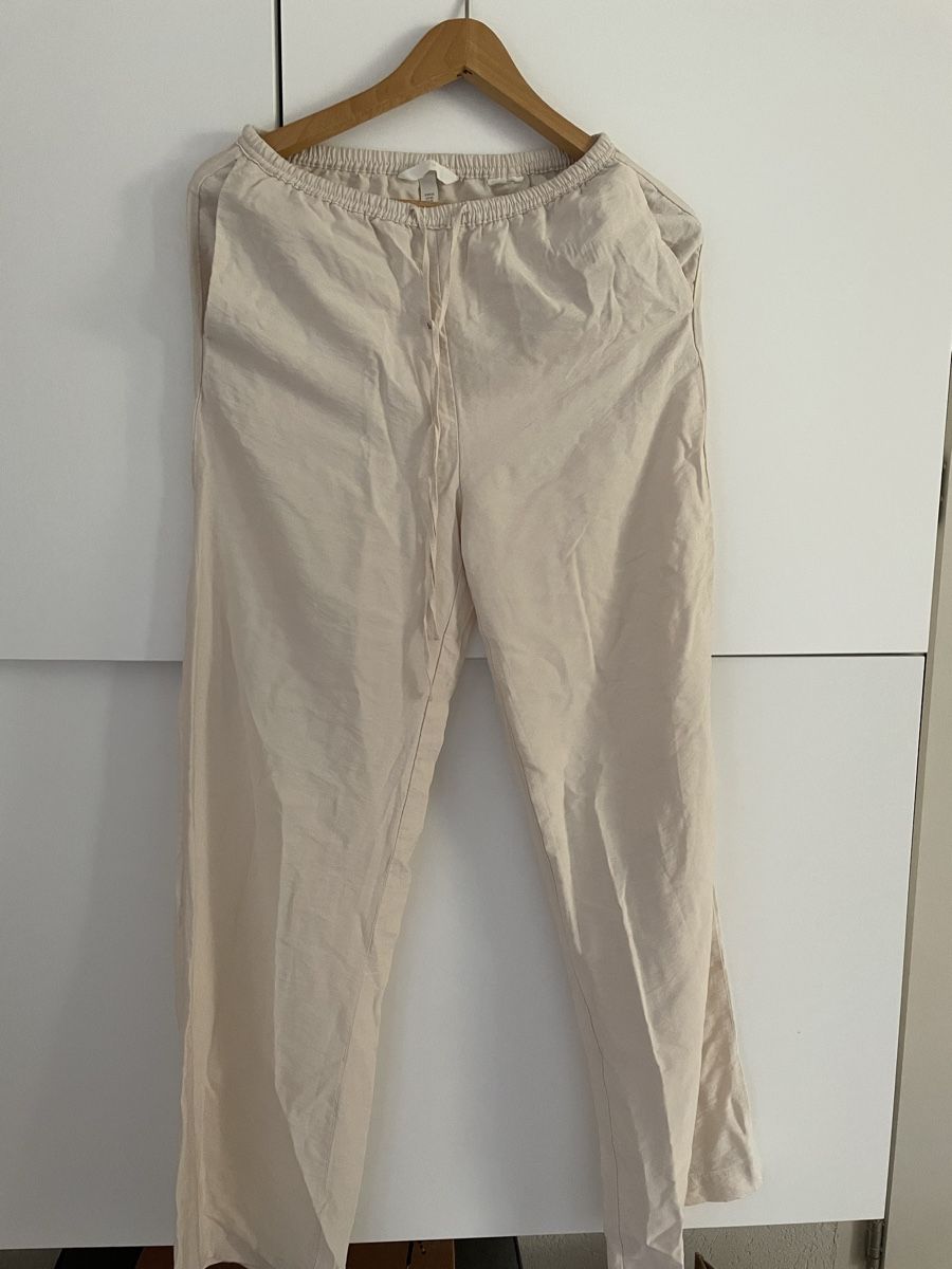 H&M Hosen: Pantalon large coton beige XS – Neu (gemäss Beschreibung) aus Pully von kaba07