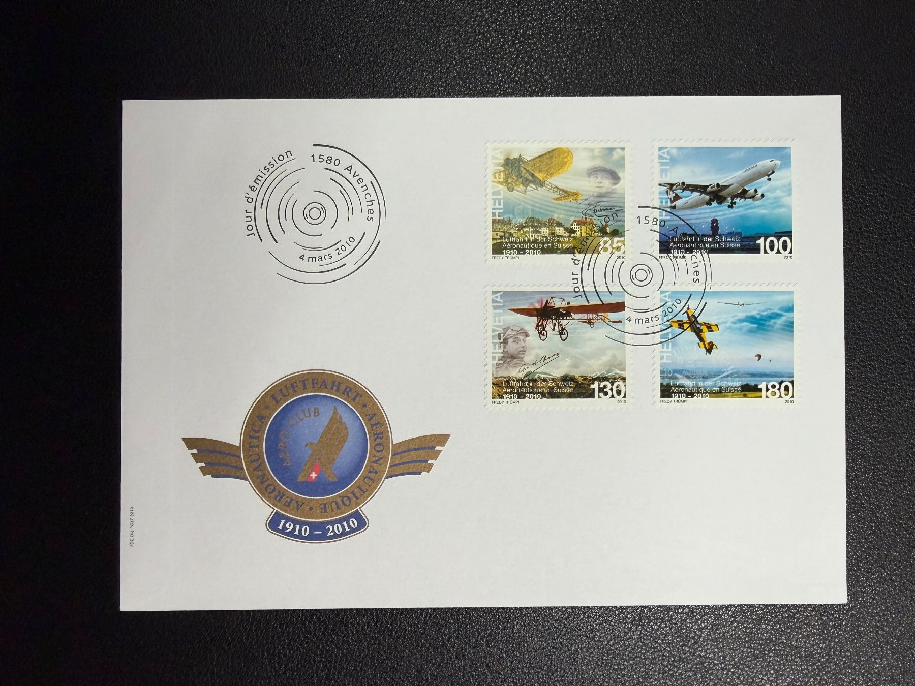 Tutti i francobolli: 100 Jahre Luftfahrt in der Schweiz FDC 2010 – Nuovo (secondo la descrizione) da oberrüti venduto da jeanmei