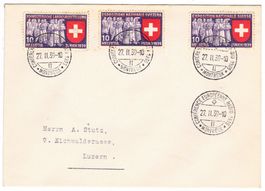 Lettre de Montreux cachet S194 pour Luzern le 27.II.39