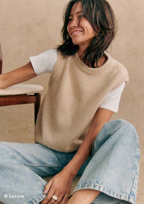 Top: Sézane · Pull Samuel · Vanille – Usato da Crissier venduto da ChamoNova