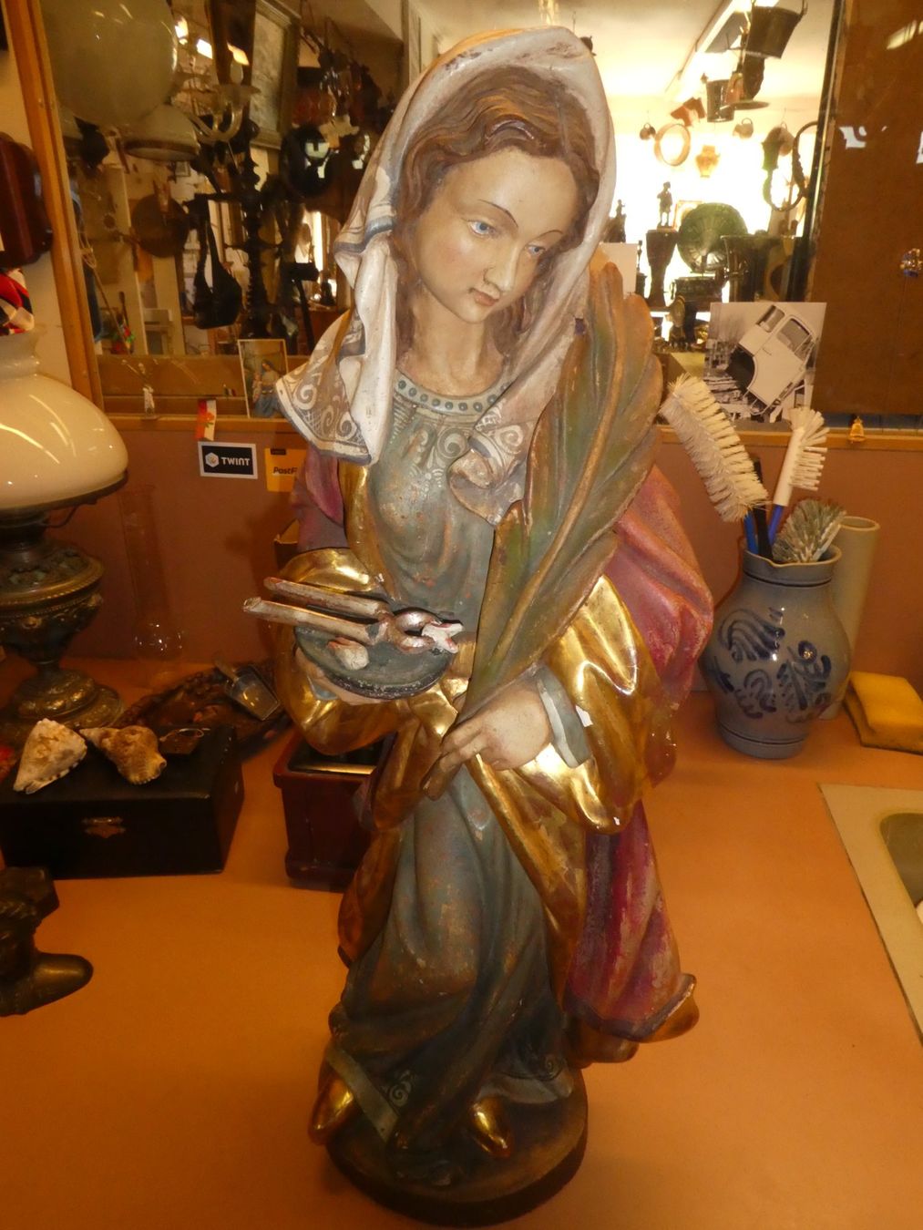 Statuette: Geschnitzte Apollonia Schutzheilige der Zahnärzte – Usato da Chur venduto da Diversico2010