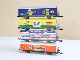 Roco 4 x SBB Hbis Güterwagen - Set Spur N schöne Modelle