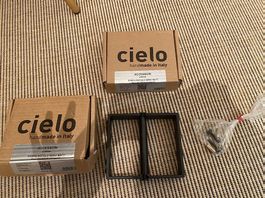 Neu - 2x CIELO Toiletten Roller Halterung schwarz matt