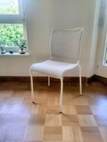 Design 2x Stühle Calligaris Metall Textil weiss hellgrau