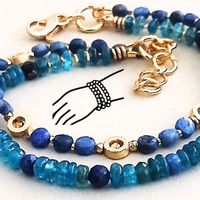 Zartes Lapislazuli Apatit Armband  Unikat  vergoldet