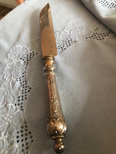 2 Couteaux avec Poignées en Argent Poinçon 19ème. - Zilver