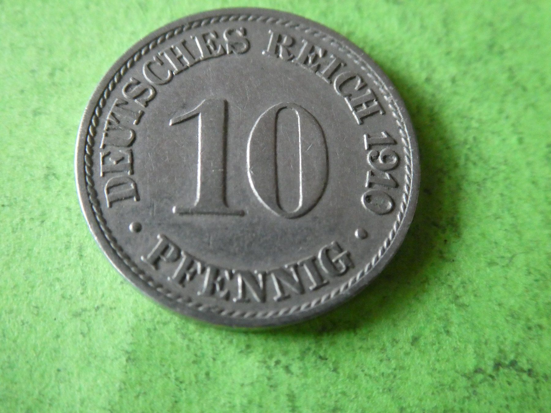 Tutti le monete: Dt. Reich 1910 A,  10 Pfennig – Usato da Hinterforst venduto da Rohusri