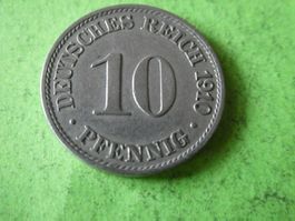 Dt. Reich 1910 A,  10 Pfennig
