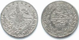ÄGYPTEN 5 Qirsh AH 1293-17(1891) Probeabschlag im Weissmetal