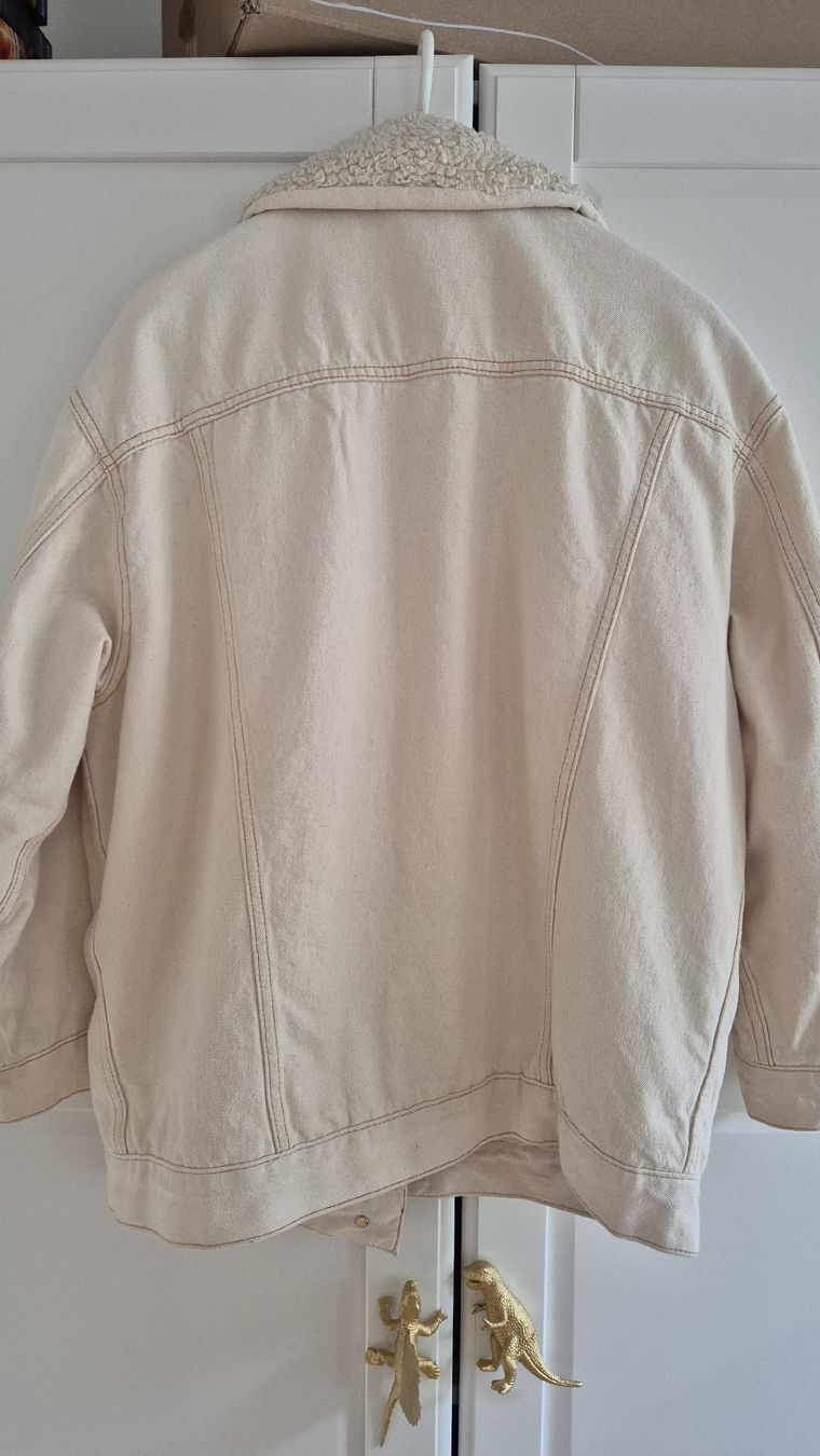 Topshop Giacche: Topshop Jeans Jacke mit Teddyfutter, Beige / Weiss – Usato da Winterthur venduto da inkidaria 2