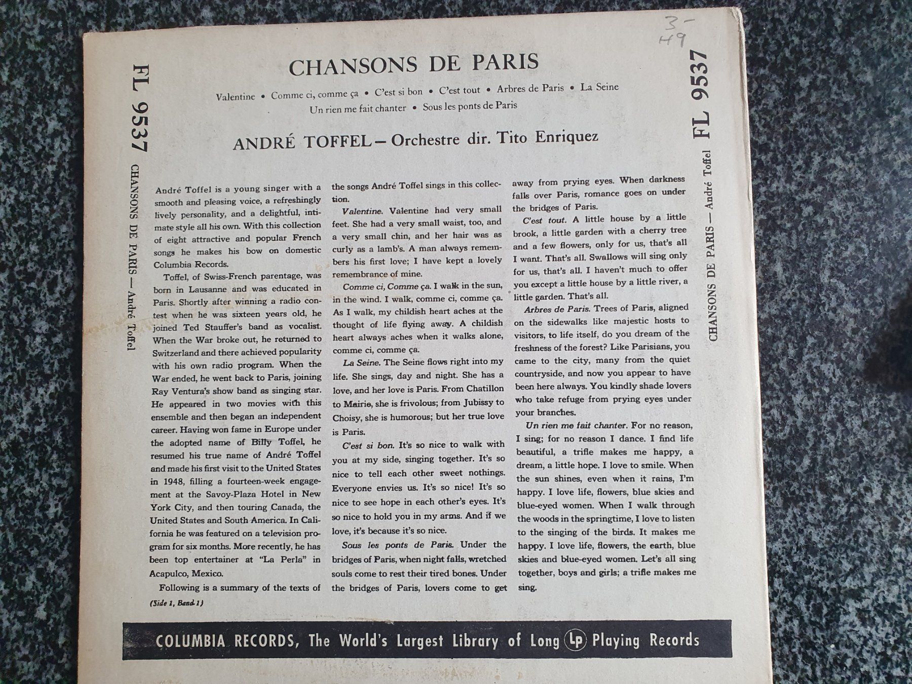 Schallplatten: Andre Toffel- LP – Gebraucht aus Grandval von JeroenK 1
