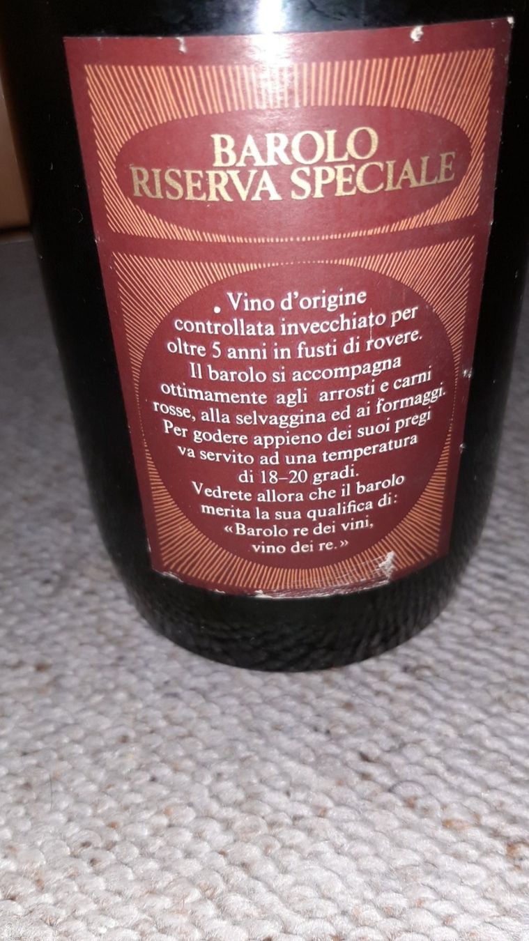 Wein: Bottiglia di vino Barolo riserva speciale 1970 – Gebraucht aus Porza von ulletta1 4