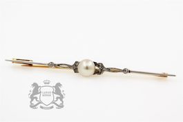 Antike Brosche mit 6 Diamanten in 18K Gelbgold *S2819