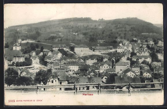Cartoline postali: Herisau, Totalansicht mit Bergpanorama a – Usato da Berlin venduto da bartko-reher