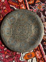 Wandteller mit Ziselierarbeiten+Hämmerarbeiten Silber Kupfer