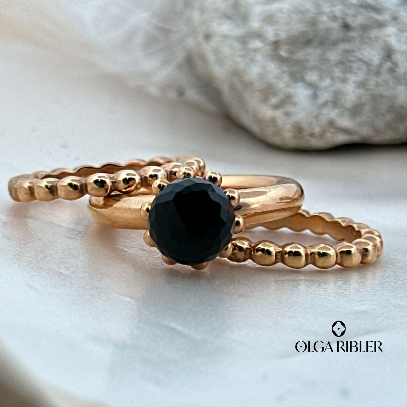 Olga Ribler Ringe: Edelstahl  Ring Set mit Onyx Grösse 56 – Neu (gemäss Beschreibung) aus Luzern von byolgaribleroutlet 1