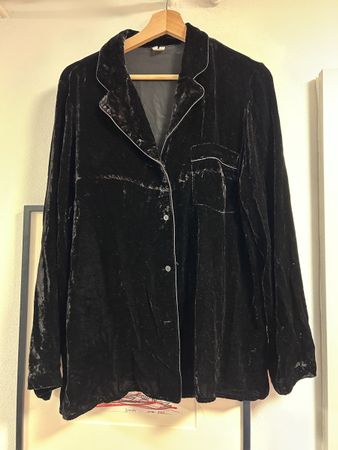 Arket pyjama set black velvet size M