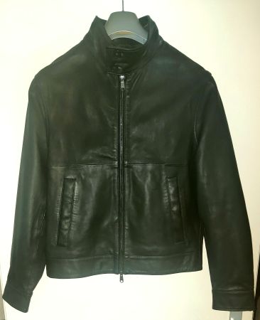 Veste en cuir Vert bouteille