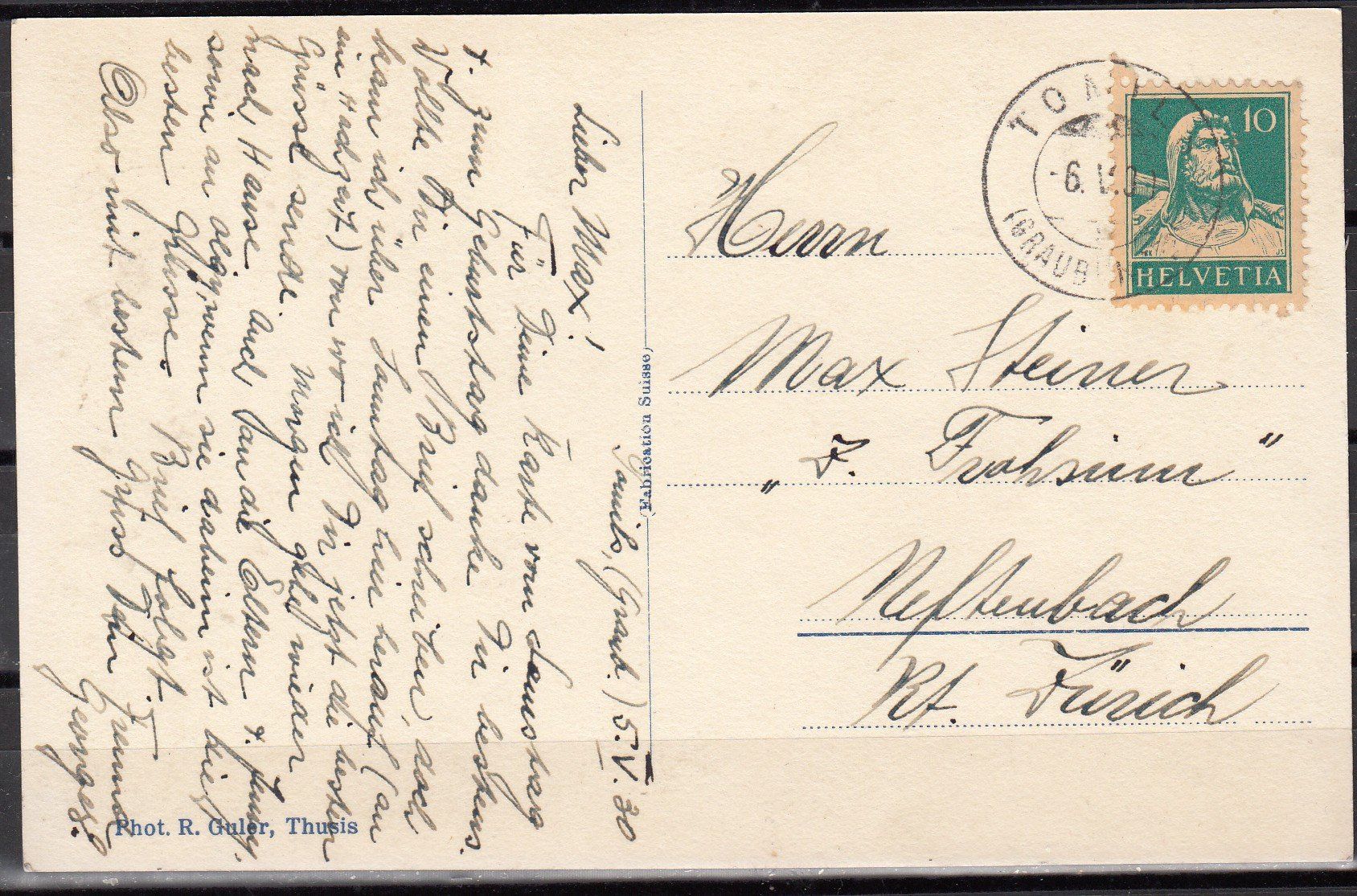 Cartes postales: AK Schloss Ortenstein GR – D'occasion à Herrliberg par Lfrifda 1
