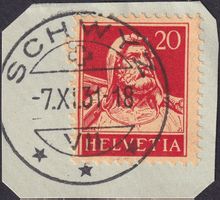 Erstklassiger Vollstempel: SCHWYZ: 7.NOV.1931, Nr.174 !