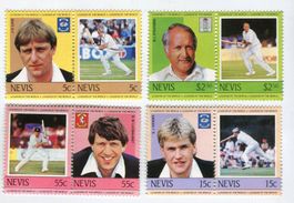 Briefmarken "Cricket". Nevis.
