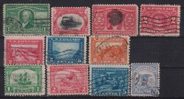 USA: 11 Werte 1910/1920 - Kat. 120.--