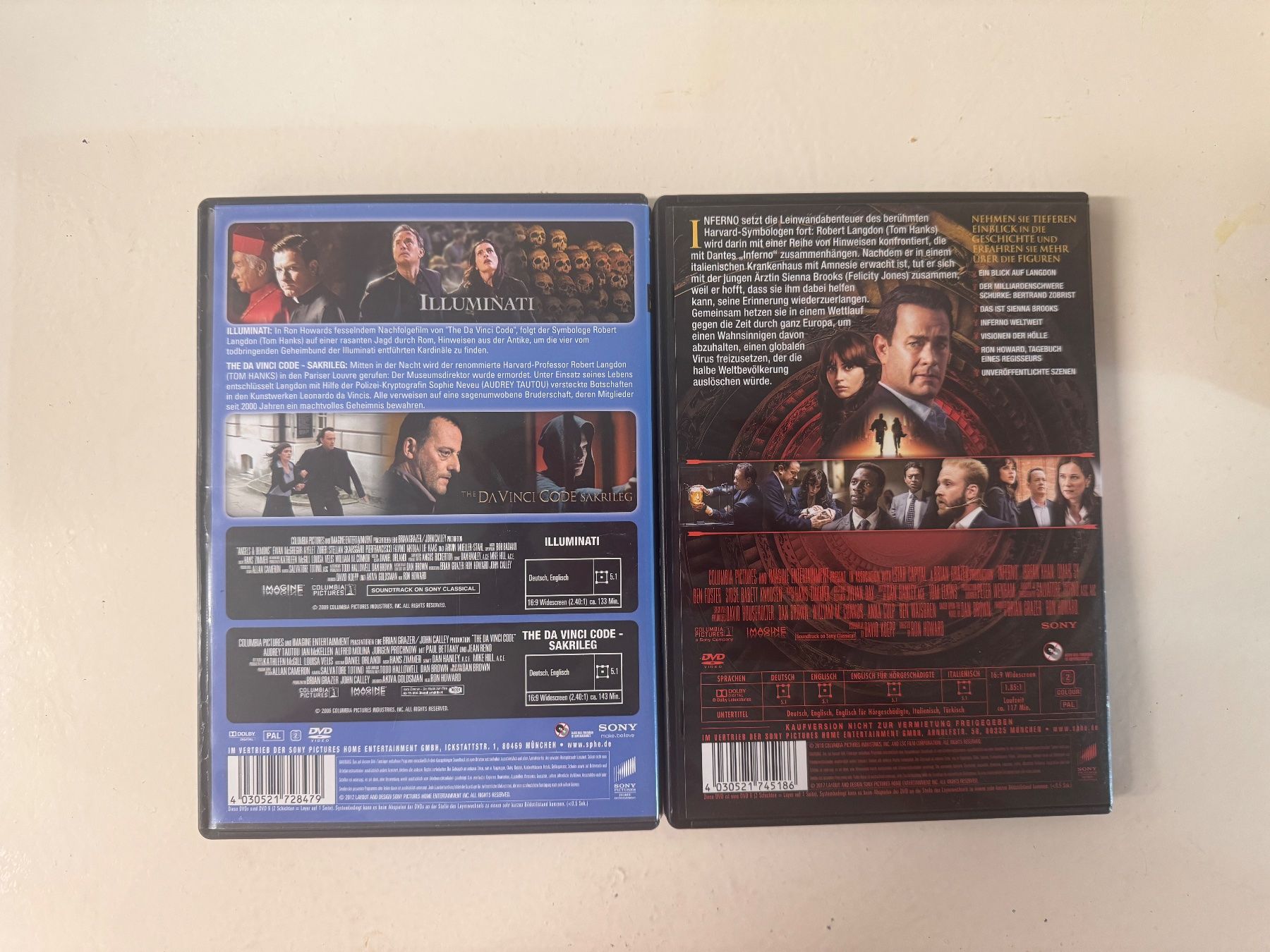Tutti i DVDs: ILLUMINATI/ THE DA VINCI CODE/ INFERNO. ( 3 DVD) – Usato da Basel venduto da san_2qlq 1