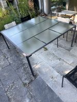 Gartentisch Glas mit Metallrahmen