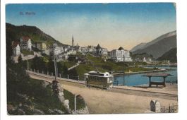 St. Moritz (GR) elektrische Strassenbahn am See - 1916