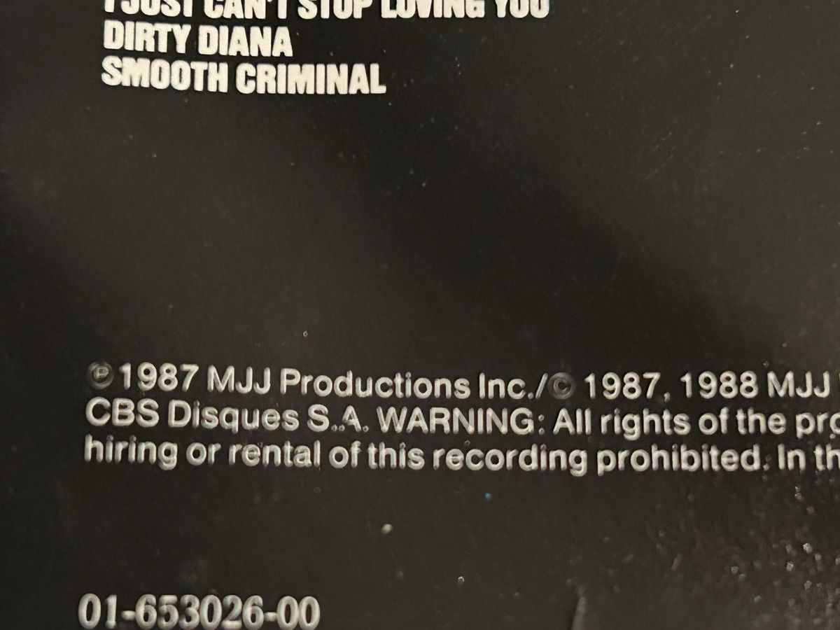 Schallplatten: Michael Jackson. 1987. Smooth Criminal – Gebraucht aus Faulensee von Mizuno06 7