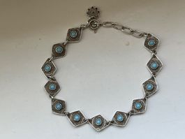 Vintage art deco silber 925 Armband mit Türkis steine